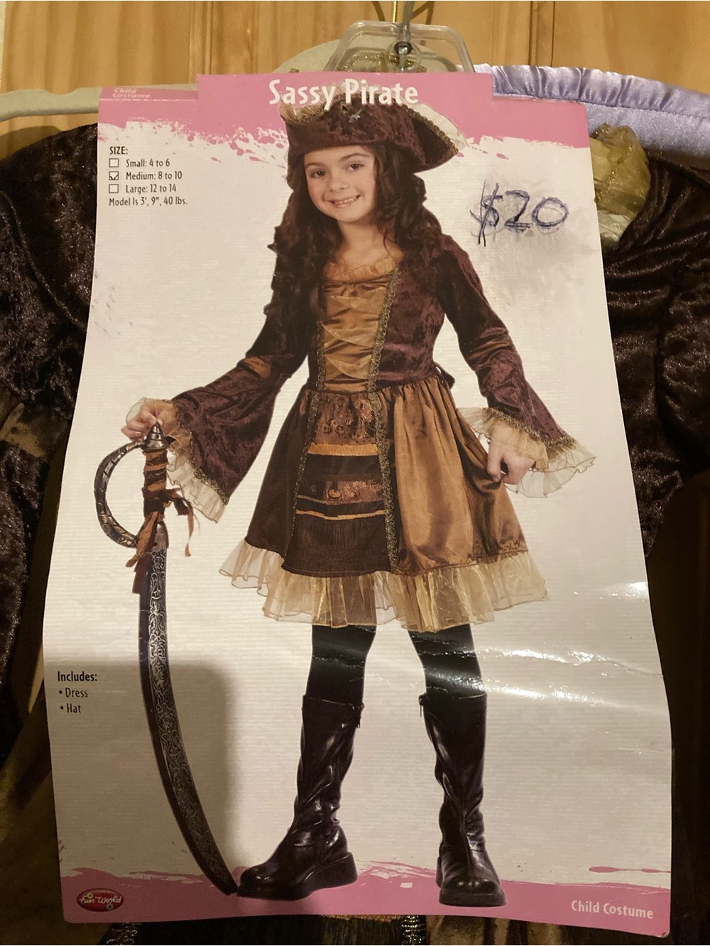 Vintage Fun World sassy pirate child costume